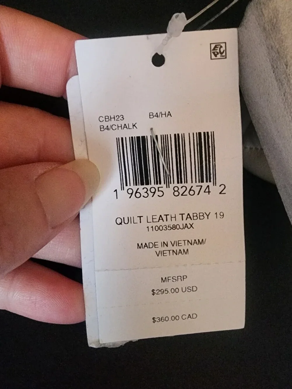 NWT Coach Quilted Tabby 19 In Chalk (Missing Chain Strap)
